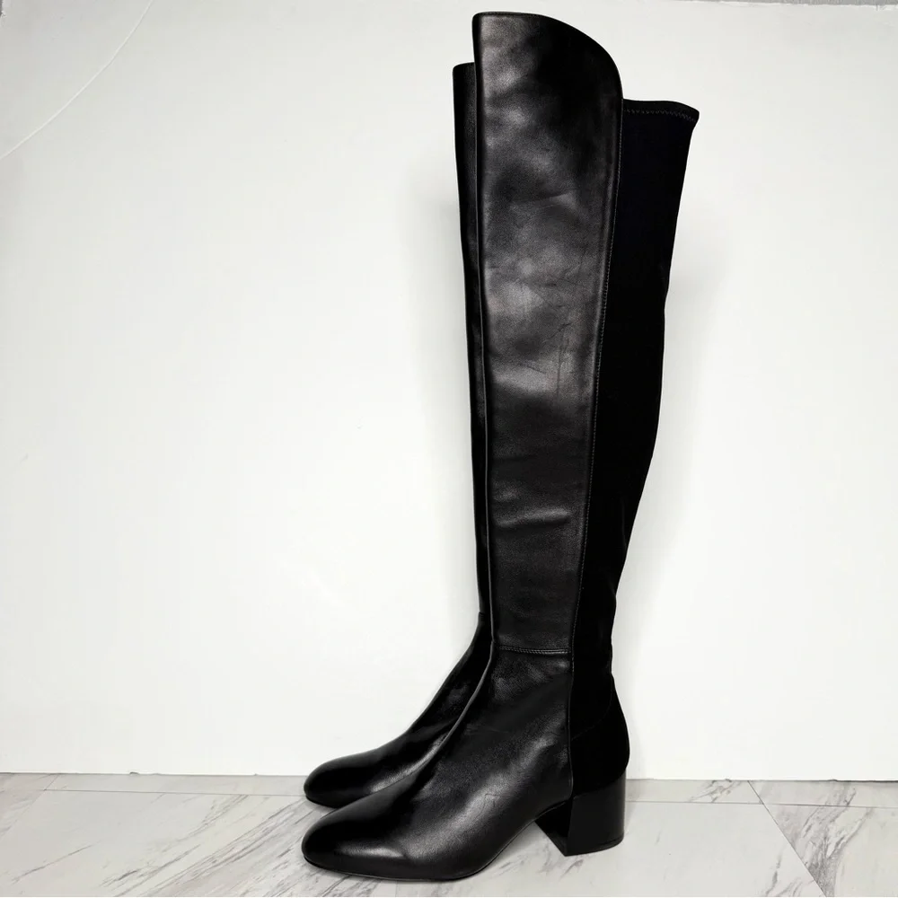 Stuart Weitzman Black Leather Over the Knee Boot 7B
